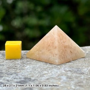 Certified orange quartz pyramid, spiritual healing crystal stone