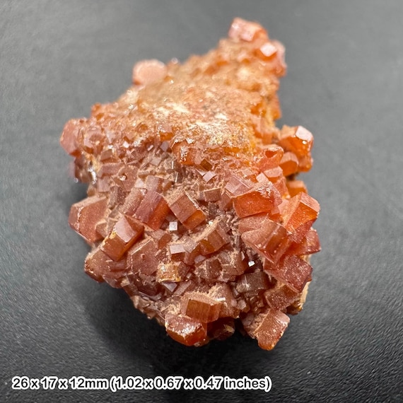 Vanadinite Crystal Morocco Natural Red Hexagonal Mineral Specimen