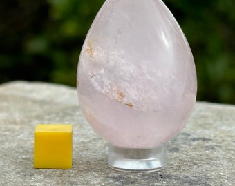 Rose quartz egg - a tender and exquisite gemstone, embodying the gentle and nurturing energy of love