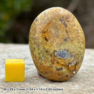 Piedra de palma de ópalo verde, piedra de preocupación, curación con cristales: espécimen genuino con certificado