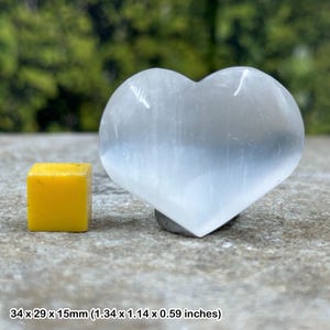 Natural white selenite heart for healing and carved gift