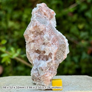Pale pink quartz crystal | genuine brazilian rose quartz specimen | healing crystal | coa