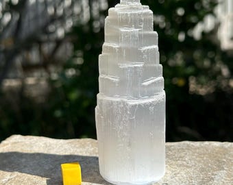 Selenite tower - authentic spiritual healing crystal mineral stone