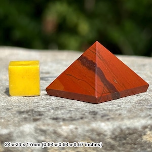 Red jasper pyramid crystal for energy and vitality