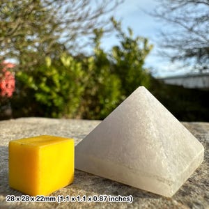 Snow quartz pyramid crystal for meditation and spiritual growth