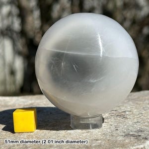 White selenite sphere - genuine spiritual healing mineral crystal stone