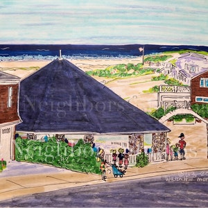 Liz Neighbors Art Matted 8" x 10" Print, "Watch Hill Moment" Carousel