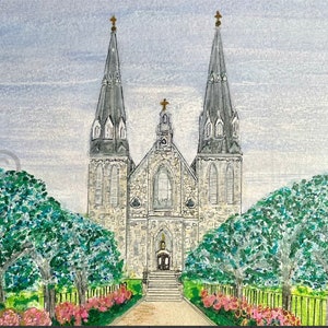 Villanova University Liz Buren Originele Aquarel Illustratie Prints "V voor Villanova" Gematteerd 8 x10 "extra maten beschikbaar