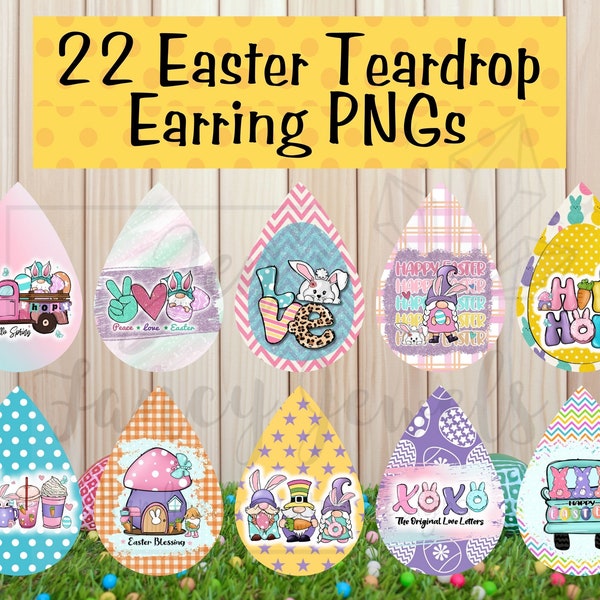 Easter Earring PNG Designs, Cute Easter Earrings, Digital Download PNG for Sublimation Earrings, Colorful Easter Sublimation Designs