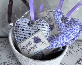 Heart Shaped Lavender Sachets, Dried Lavender, Mother's Day Gift