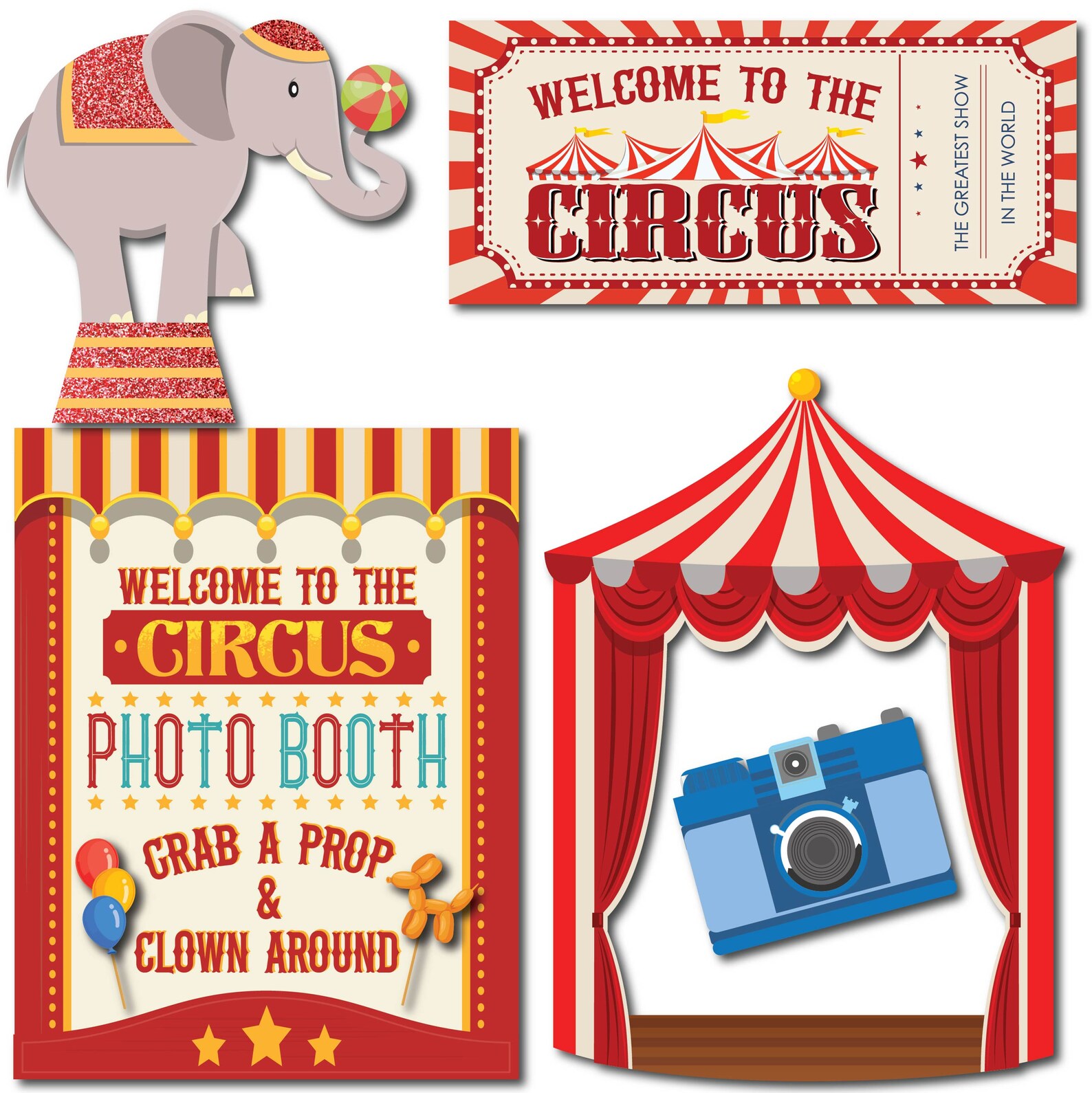 Carnival Photo Booth Props 41 Pieces With Wooden Sticks and - Etsy