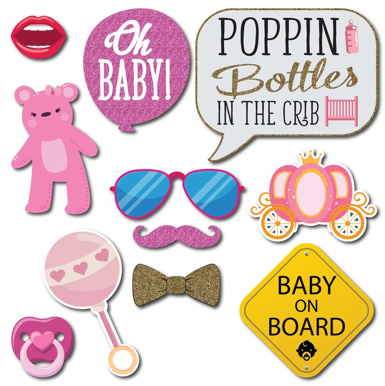 It's a Girl Baby Shower Photo Booth Props 41 Pieces With Etsy