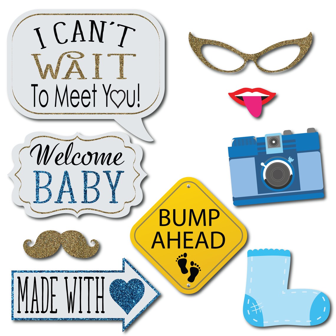 It's a Boy Baby Shower Photo Booth Props 41 Pieces With - Etsy