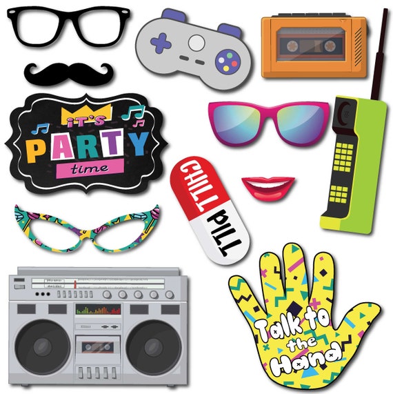 1990s Throwback Party Theme Photo Booth Props Decorations 41 Etsy