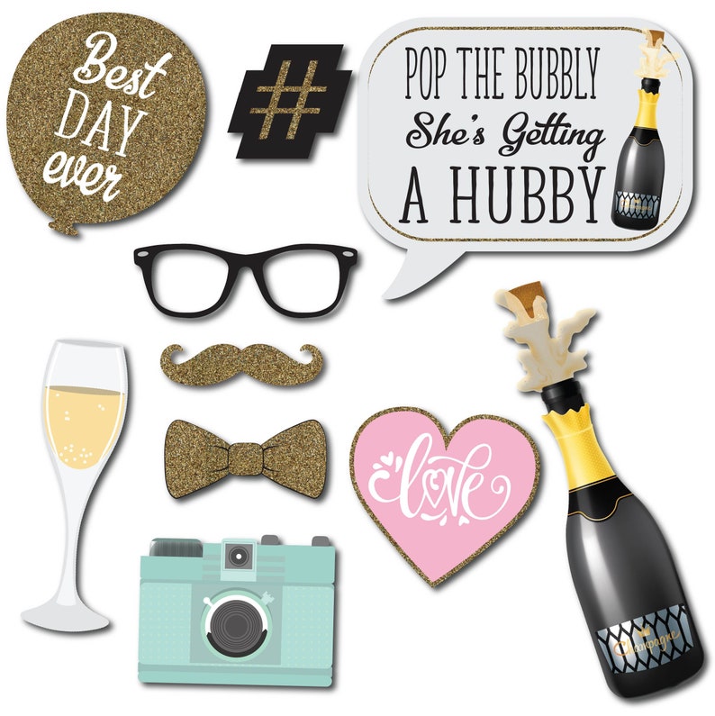 Bridal Shower and Bachelorette Party Wedding Photo Booth Props Etsy