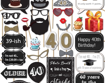 Details about   18th 21st 30th 40th Wedding Birthday Party Photo Booth Props Picture Decoration 