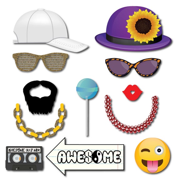 1990s Throwback Party Theme Photo Booth Props Decorations 41 Etsy