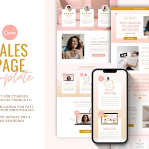 Sales Page, Coach Website, Canva Website Template, Canva Sales Page, Canva Landing Page, Coach Website, Course Creator Website, Coaching