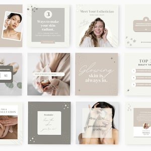 Skin Clinic, Medspa Instagram, Botox and Filler, Laser Hair Removal, Dermal Filler Content, Social Media Templates, Editable Canva Posts