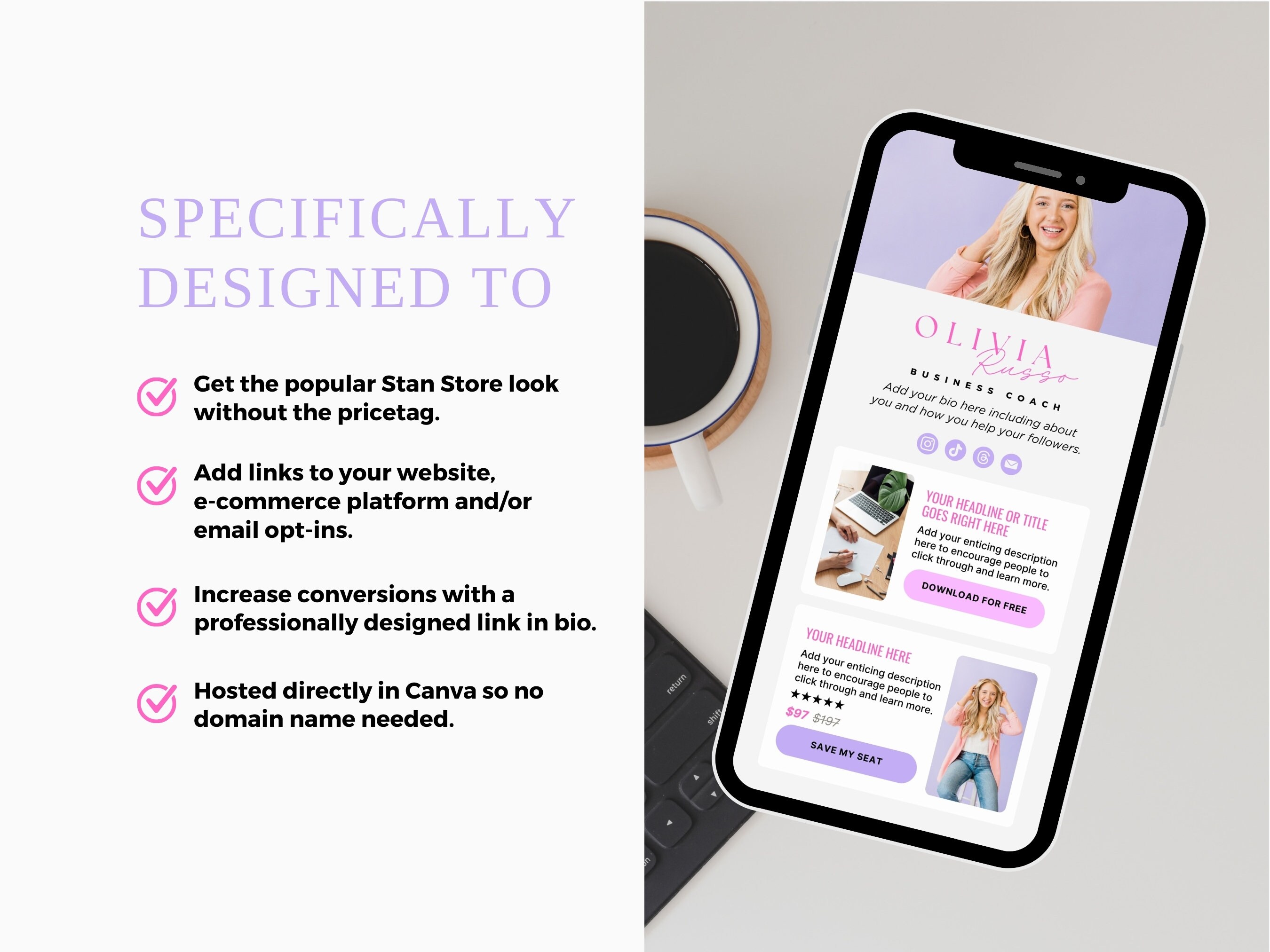 Canva Link in Bio Template: Stan Store Layout (digital Download) - Etsy