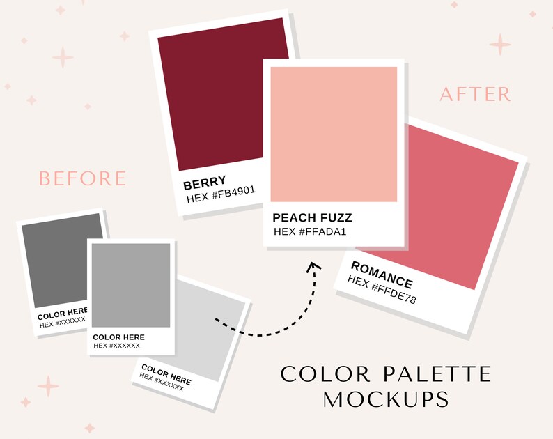 Mockup Color Inspo Canva, Pantone, Color Palette Mockup, Pantone Cards