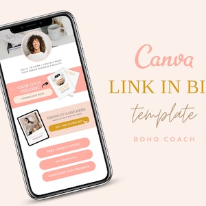 Link no modelo Bio, Landing Page, Instagram Bio Link, Canva Link In Bio, Modelos Boho Instagram, Engajamento Instagram, Boho Branding