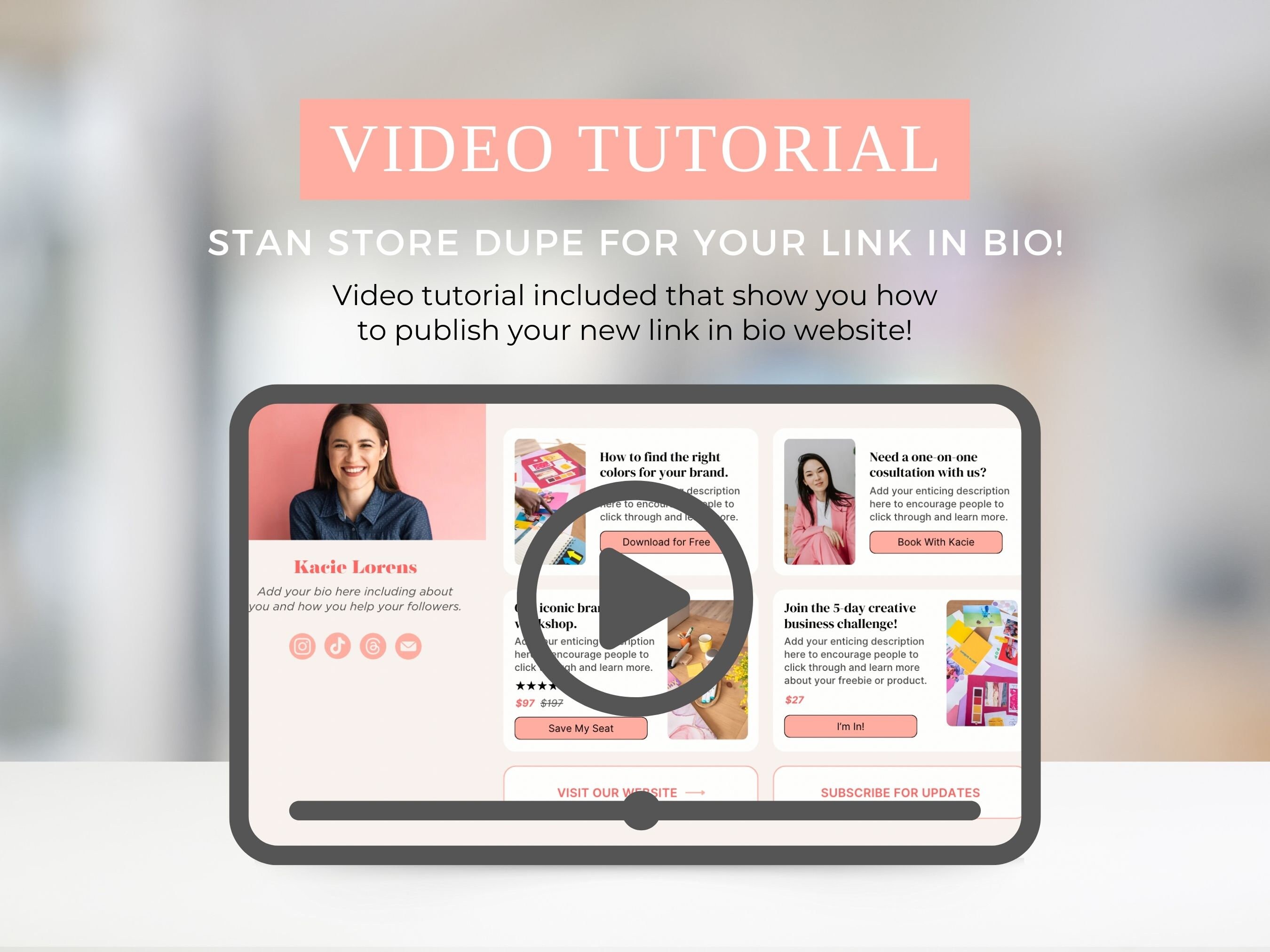 Link in Bio Template, Stan Store Dupe, Link Tree Alternate, Instagram ...
