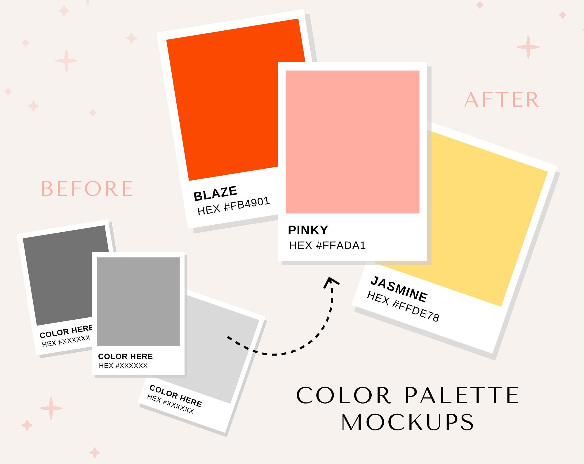 Color Palette Cards Scene PSD Mockup, Opened and Closed – Original Mockups