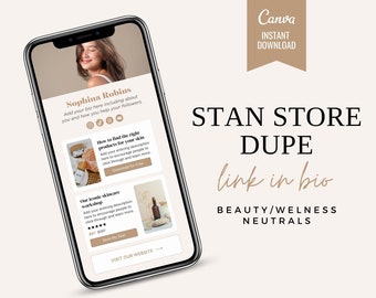 Link in Bio Template, Stan Store Dupe, Link Tree Alternate, Instagram Link In Bio, Canva Template, TikTok Bio, stan.me link, Landing Page