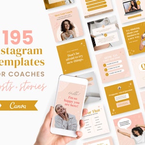 Instagram Vorlagen für Coaches, Coaching Vorlagen, Social Media Vorlagen Canva, Boho Instagram, Instagram Engagement Posts und Stories