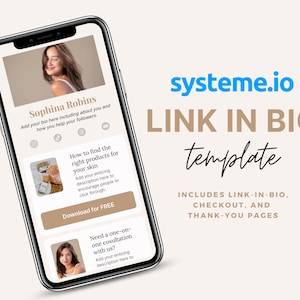 Link in Bio, Systeme io Template, Stan Store, Stan Store Funnel, Landing Page Website, Link In Bio Systeme.io, Linktree, Funnel Template