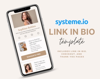 Systeme.io Link in Bio Template: Landing Page Website (Digital Download)