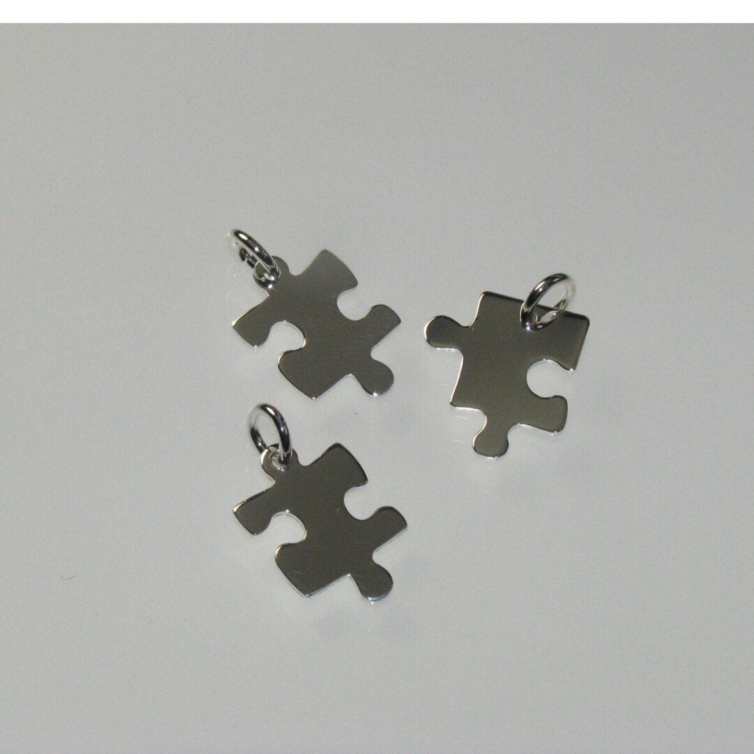 Sterling Silver Puzzle Piece Charms for Autism Awareness - Etsy