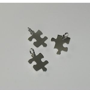 Sterling Silver Puzzle Piece Charms for Autism Awareness