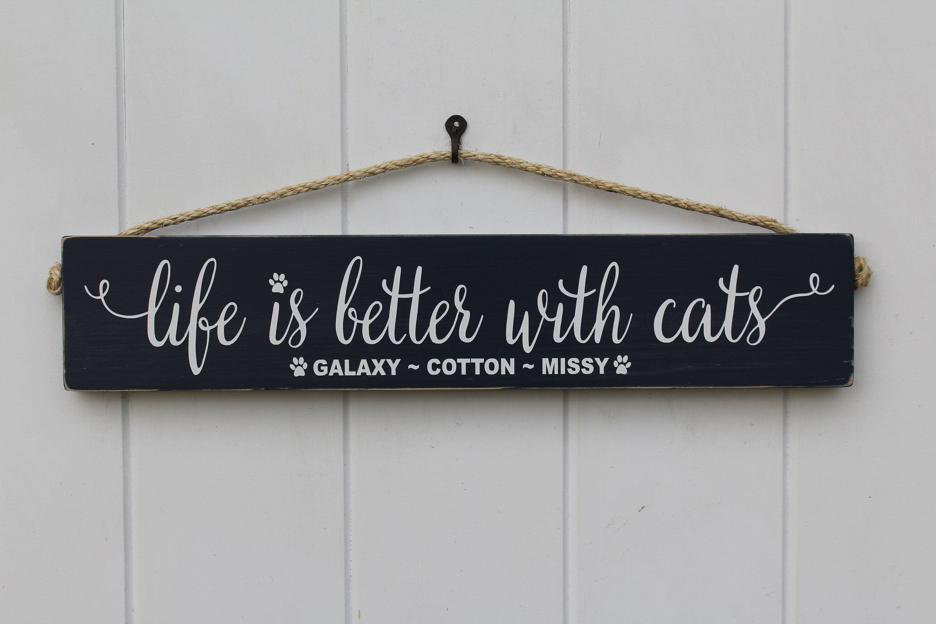 Personalized Cat Sign Life is Better With Cats Sign Etsy