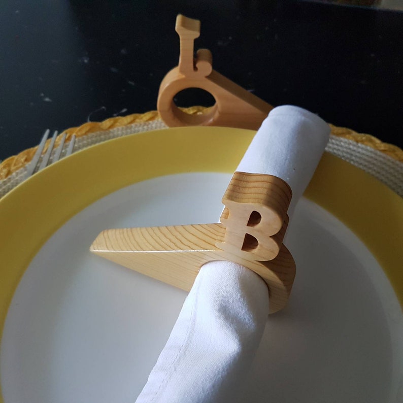 Personalized napkin rings with initials. Create your own set. Etsy