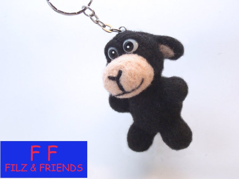 Keychain sheep BLACK WOOL image 2