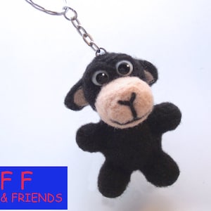 Keychain sheep BLACK WOOL image 1