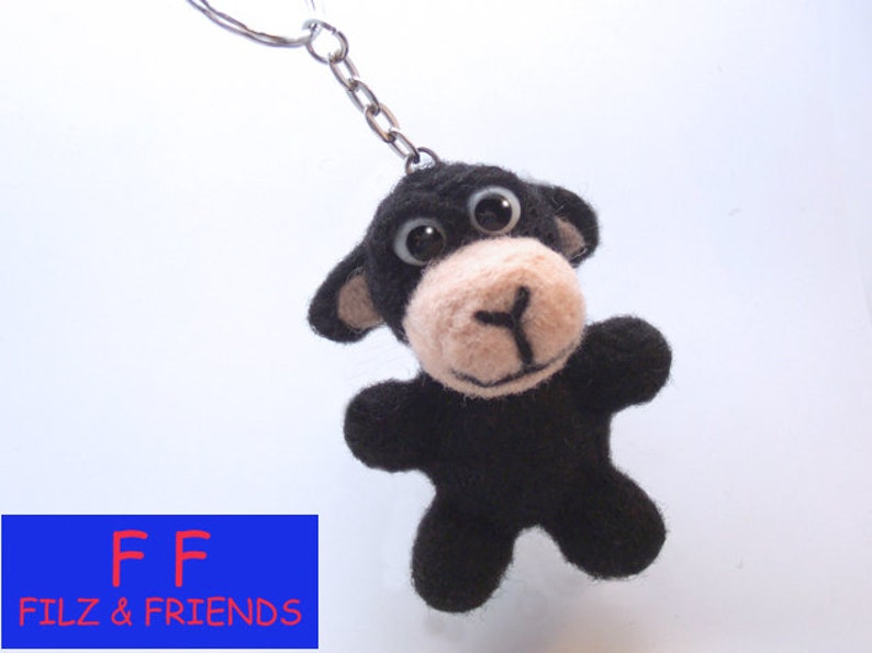 Keychain sheep BLACK WOOL image 1