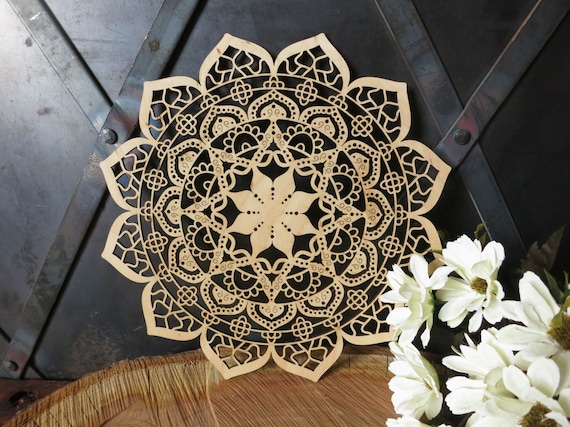 Grand Mandala Mural Naturel Décoration Murale Bohème - Tissu Polyester - Neuf