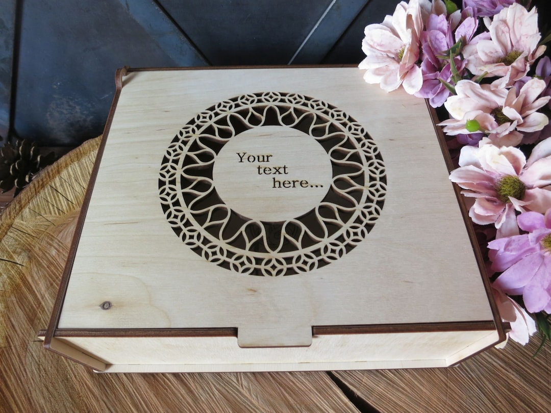 Custom Text Wooden Box, Present Gift Box With Your Inscription ...