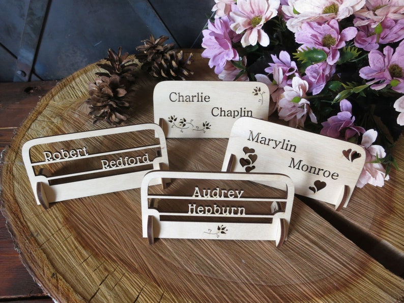 Wooden Custom Name Tags Wedding Place Card Business Event Etsy
