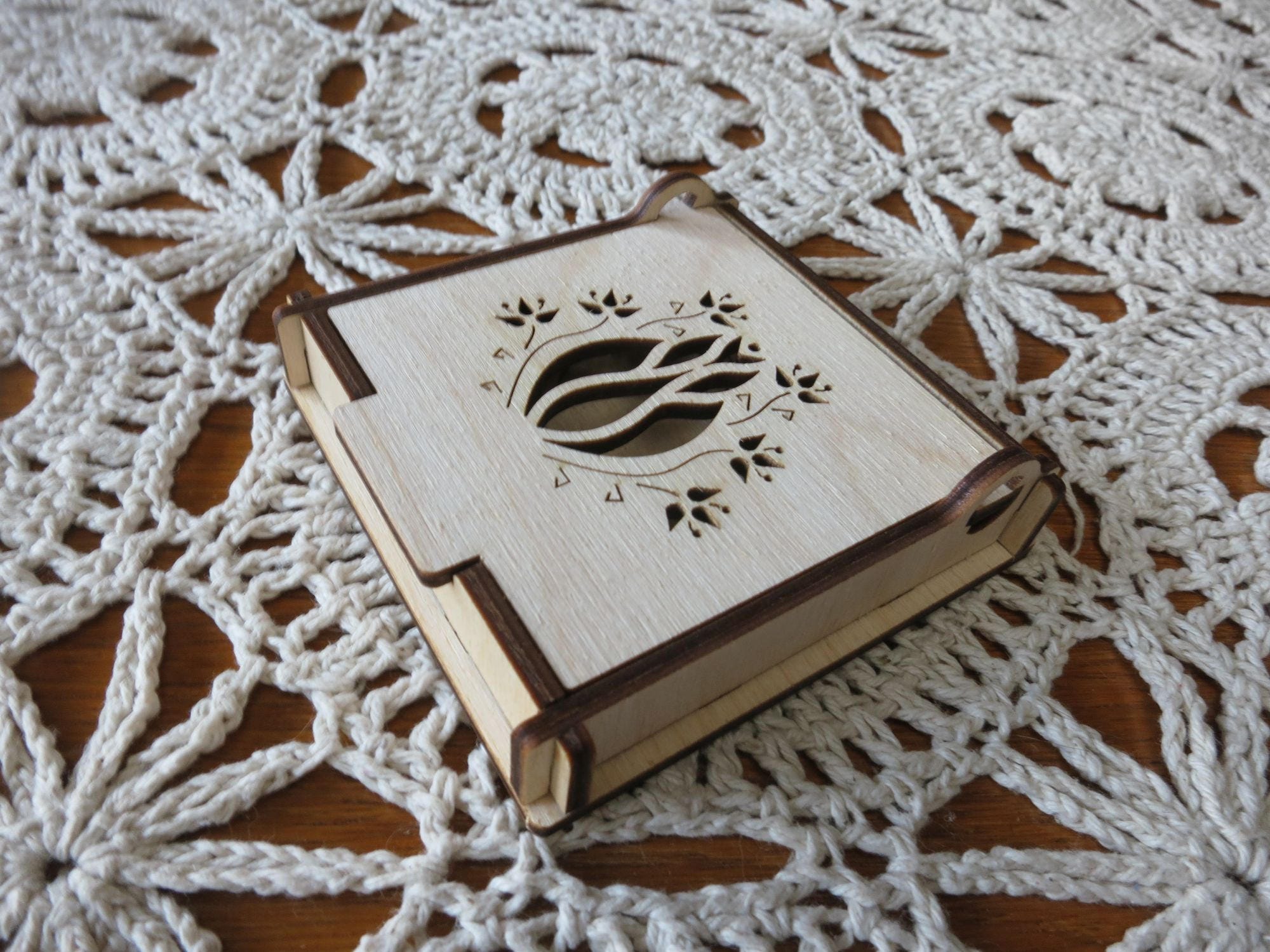 Tulip Flower Wedding Ring Box Custom Wooden Engagement Etsy