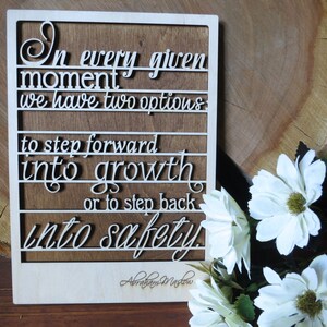En bois phrase, carte de bois, Maslow Motivation devis 3d Conseil naturel motiver citation ami cadeau tenture anniversaire de la pendaison de crémaillère en mouvement