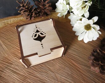 Filigree Wooden Ring Box: Rustic Wedding Favor, Birch Plywood