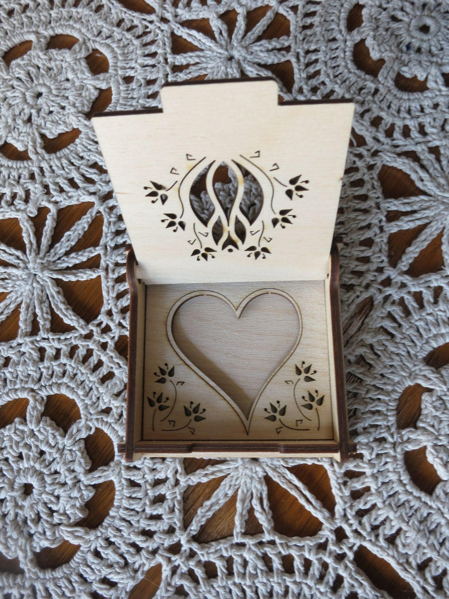 Tulip Flower Wedding Ring Box Custom Wooden Engagement Etsy