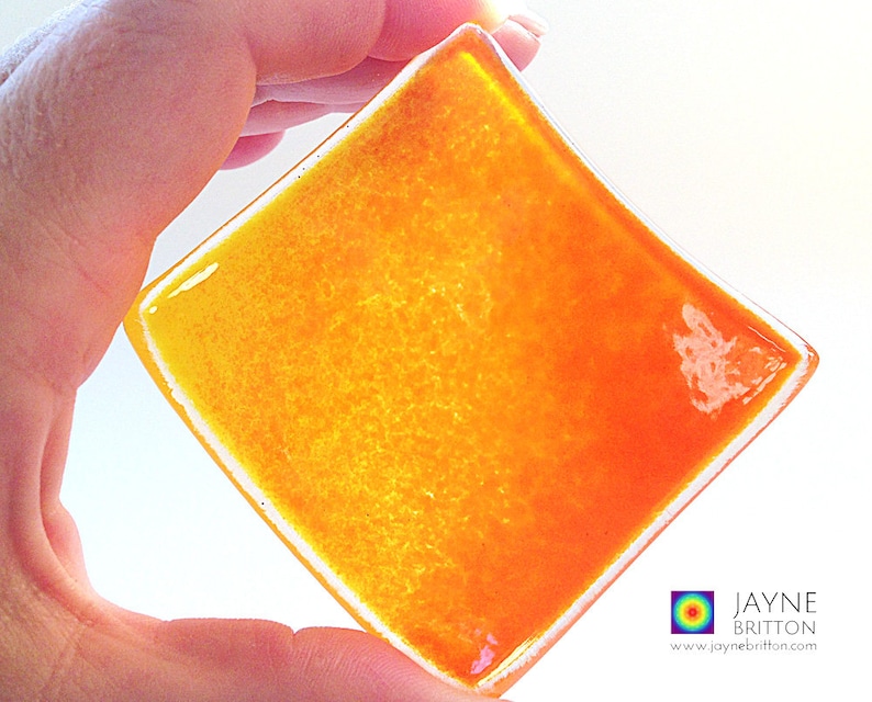 Gold blend fused glass ring dish, colour therapy, crystal bowls, display dishes, ring dish, small bowl, yellow orange image 3