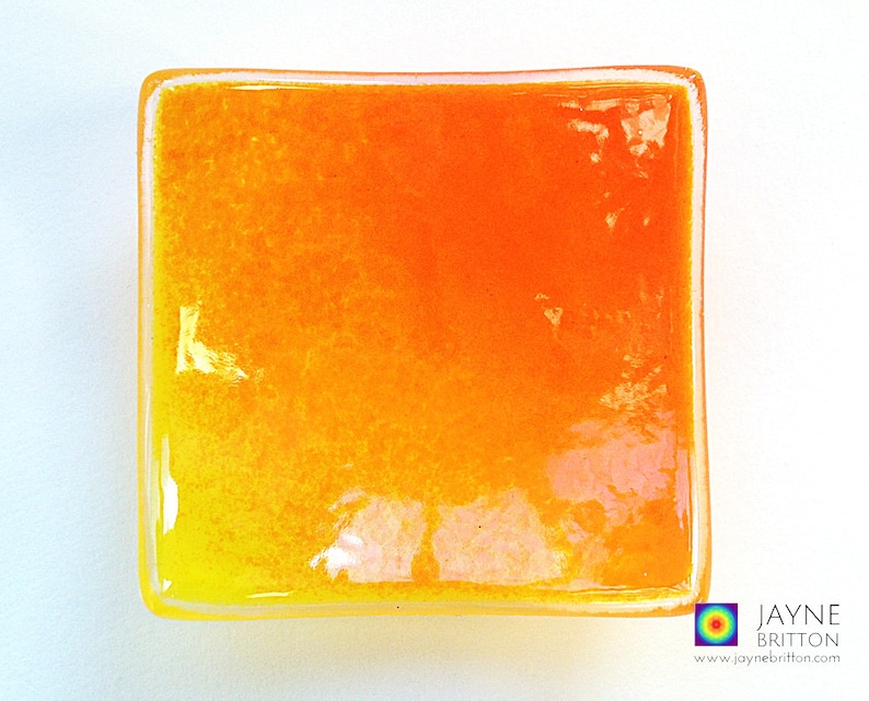 Gold blend fused glass ring dish, colour therapy, crystal bowls, display dishes, ring dish, small bowl, yellow orange image 6