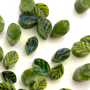 Green leaf murrini for glass fusing made with Bullseye 90coe glass