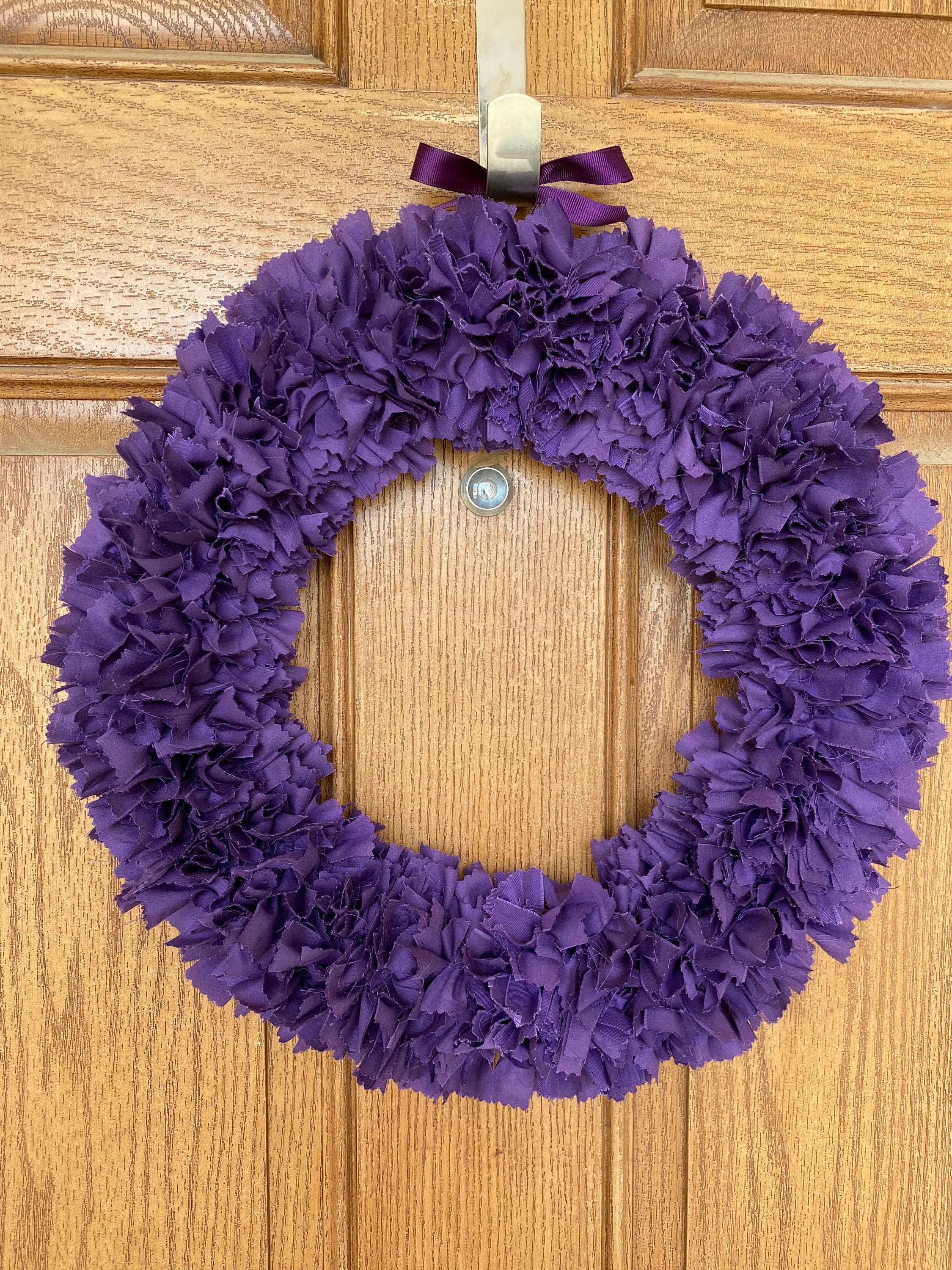 Purple Rag Design Handmade Purple Cotton Rag Wreath, Year-round Door Decor - Etsy
